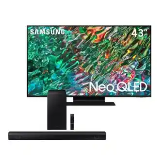 Hiraoka Televisor samsung neo qled 4k mini led smart 43 qn43qn90bagxpe (2022) + soundbar samsung bluetooth 410w hw-b550 (2022) oferta
