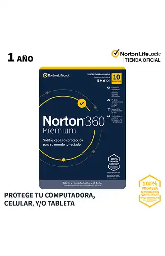 Norton 360 premium 75gb 10 dispositivos asistencia tecnológica 6 meses