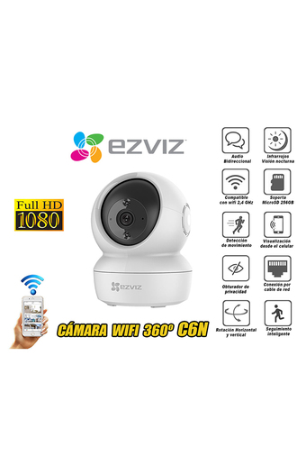 Tiendas EFE Cámara de seguridad ezviz inalámbrica wifi giratorio 360° full hd - c6n oferta