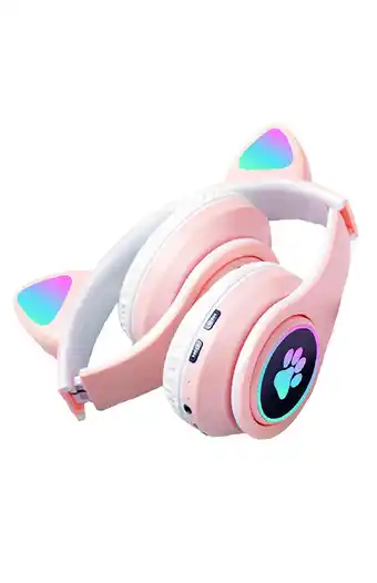 Tiendas EFE Audífonos inalámbricos on ear b39m gato rosa oferta