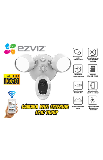 Tiendas EFE Cámara de seguridad ezviz inalámbrica wifi con luz lc1c full hd oferta