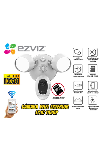 Tiendas EFE Cámara de seguridad ezviz inalámbrica wifi con luz lc1c full hd + micro sd 256gb oferta