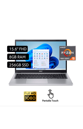 Tiendas EFE Laptop acer aspire 3 15.6 amd ryzen 5 7520u 8gb 256gb ssd oferta