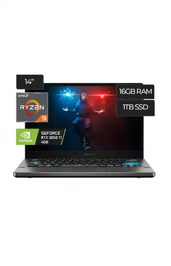 Tiendas EFE Laptop gamer rog zephyrus g14 14 windows 11 amd ryzen 9 5900h 16gb 1tb ssd nvidia rtx3050ti oferta