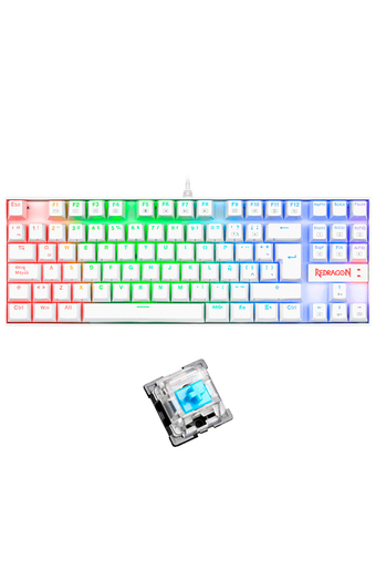 Tiendas EFE Teclado gamer redragon mecánico rgb switch azul kumara k552 blanco oferta