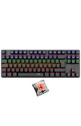 Tiendas EFE Teclado gamer t-dagger mecánico switch azul bora rainbow t-tgk313-bl-sp negro oferta