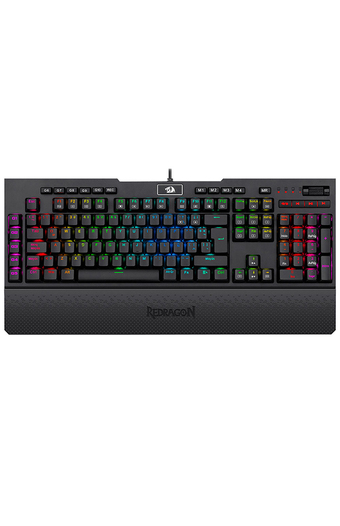 Tiendas EFE Teclado gamer redragon mecánico óptico switch azul brahma pro k586 negro oferta