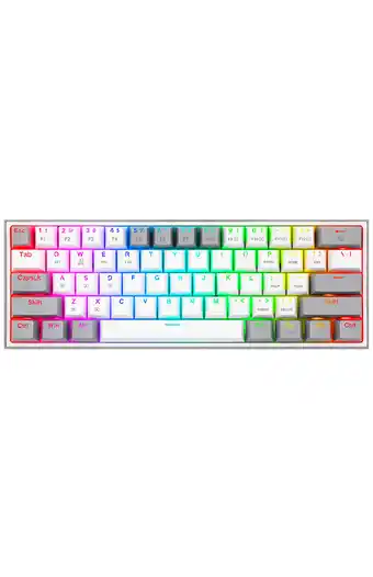 Tiendas EFE Teclado gamer redragon inalámbrico rgb fizz pro k616 blanco y gris oferta