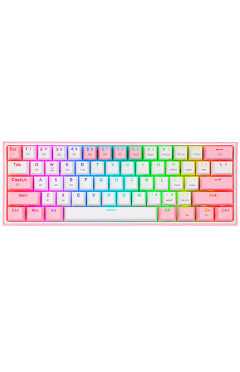 Tiendas EFE Teclado gamer redragon inalámbrico rgb fizz pro k616 blanco y rosado oferta