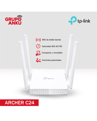 Tiendas EFE Router tp-link ac750 doble banda wifi 750mbps 3 antenas oferta