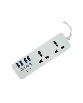 Tiendas EFE Supresor de pico 2 salidas y 4 puertos usb 1.8m blanco oferta