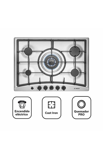 Tiendas EFE Encimera a gas inoxidable bosch 70cm oferta