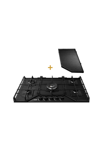 Tiendas EFE Cocina empotrable vidrio sole 5 hornillas 86cm solco067 + parrilla solpar002 oferta