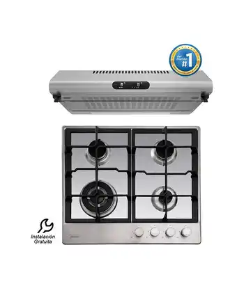 Tiendas EFE Cocina empotrable gas + campana ext. 24 oferta