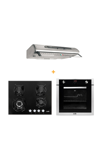 Tiendas EFE Combo sole encimera 4 hornillas solco034 + campana tradicional ture48co + horno empotrable solho007 oferta