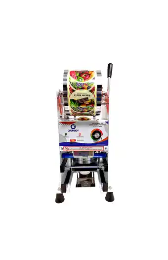 Tiendas EFE Selladora de vasos semiautomática grondoy 315w gr-b9 acero inoxidable oferta