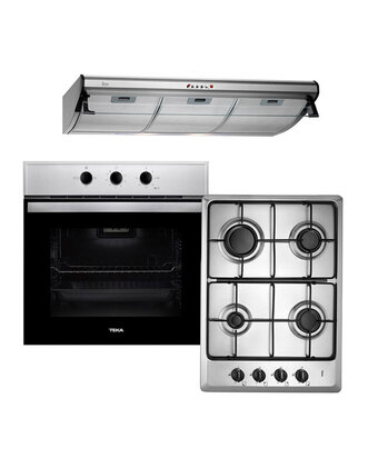 Tiendas EFE Combo teka: encimera gas hlx 50 4g ai ci + campana con filtro c 9310 + horno eléctrico inox hbb 535 oferta