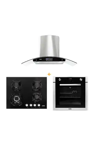 Tiendas EFE Combo sole encimera 4 hornillas solco034 + campana decorativa ture63co + horno empotrable solho007 oferta