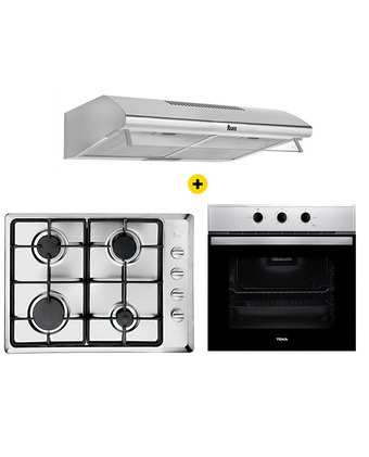 Tiendas EFE Combo teka: encimera gas hlx 50 4g ai ci + campana con filtro cl 610 s + horno eléctrico inox hbb 535 oferta