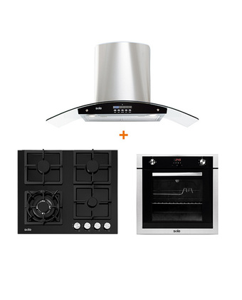 Tiendas EFE Combo sole encimera 4 hornillas solco040 + campana decorativa ture63co + horno empotrable solho007 oferta