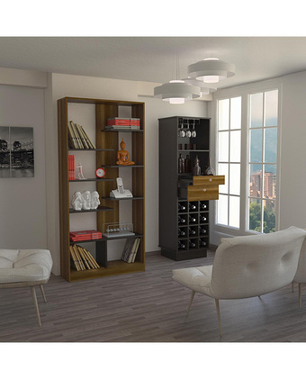 Tiendas EFE Biblioteca + bar tuhome caramelo y wengue oferta