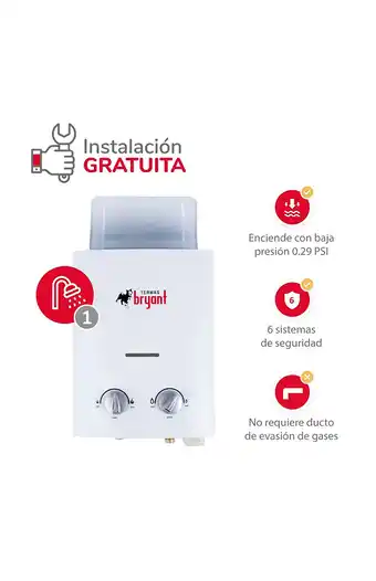Tiendas EFE Terma a gas bryant 9500w 5.5lt gn oferta