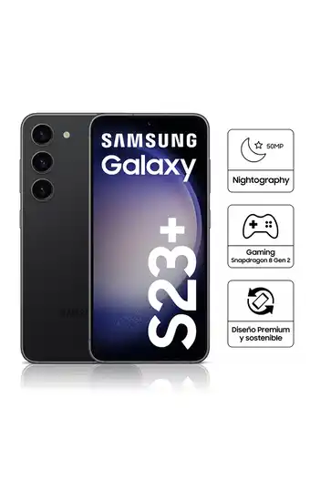Tiendas EFE Celular samsung s23+ 256gb 8gb 6.6 phantom black oferta
