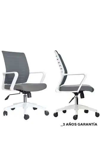 Tiendas EFE Silla giratoria castro nxt gris y blanco oferta