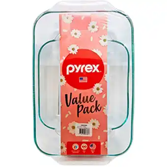 Tiendas EFE Set fuente cuadrada para horno de 2lt + fuente recta deep de 4.7lt pyrex oferta