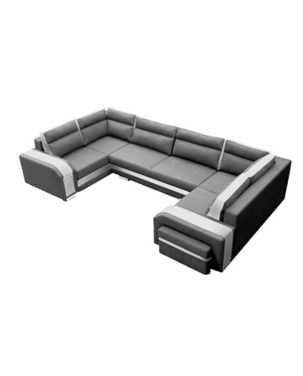 Tiendas EFE Seccional home premium + puff home premium anastasia gris oferta