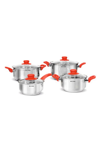 Tiendas EFE Juego de ollas de acero inoxidable de 8pzs record tentazione oferta