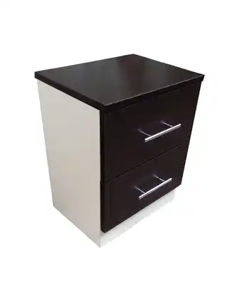 Tiendas EFE Velador de 2 cajones muebles yanira-bla/ negro oferta