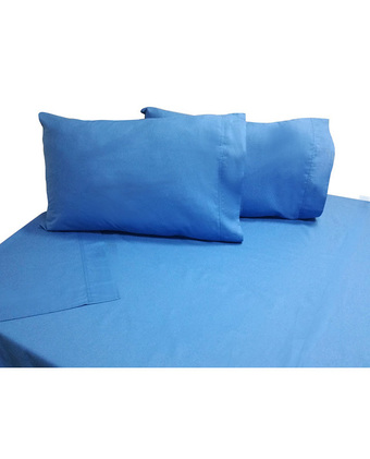 Tiendas EFE Juego de sábanas free home queen size 132h 100% algodón azul oferta