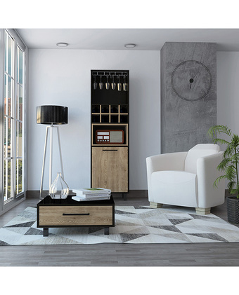 Tiendas EFE Combo tuhome bar alto + mesa de centro kaia wengue y miel oferta