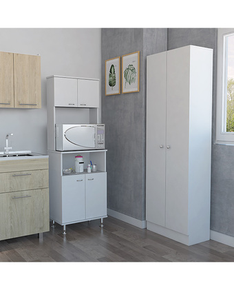 Tiendas EFE Combo tuhome kitchen 5 mueble microondas + optimizador blanco oferta