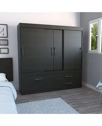 Tiendas EFE Clóset tuhome allegro 4 puertas 2 cajones wengue oferta