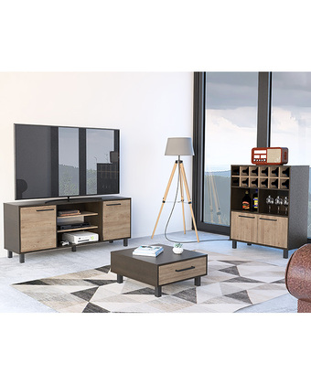 Tiendas EFE Combo tuhome: rack tv 65 + bar + mesa de centro kaia wengue y miel oferta
