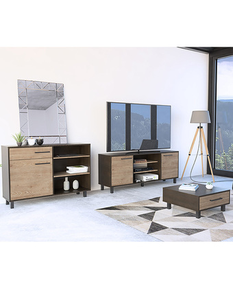 Tiendas EFE Combo tuhome: rack tv 65 + bife + mesa de centro kaia wengue y miel oferta