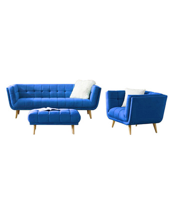 Tiendas EFE Juego de sala 3-1 + mesa de centro gladys home premium azul oferta