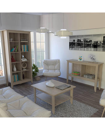 Tiendas EFE Librero tuhome + arrimo + mesa de centro essential rovere oferta