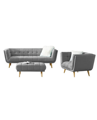 Tiendas EFE Juego de sala 3-1 + mesa de centro gladys home premium gris oferta