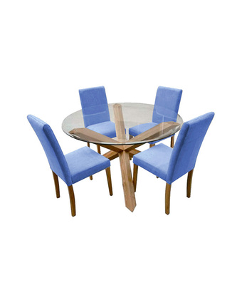 Tiendas EFE Juego de comedor de 4 sillas home premium italo azul oferta