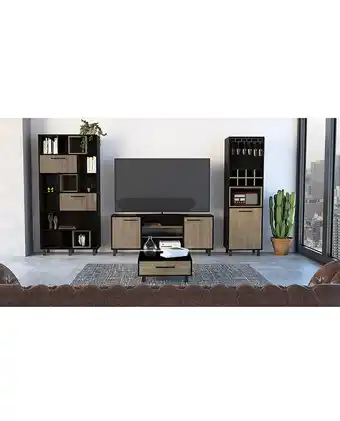 Tiendas EFE Combo tuhome: rack tv 55 + biblioteca + bar alto + mesa de centro kaia wengue y miel oferta