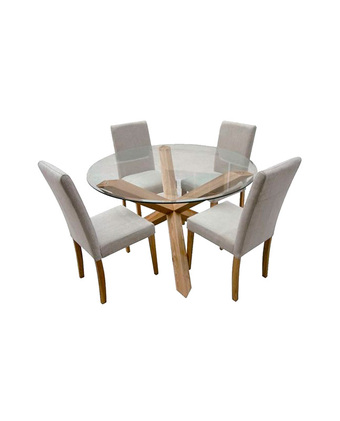 Tiendas EFE Juego de comedor de 4 sillas home premium italo gris oferta