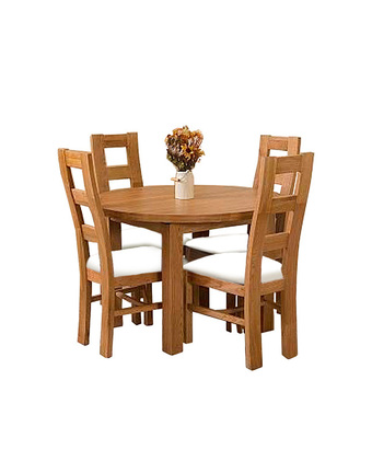 Tiendas EFE Juego de comedor de 4 sillas home premium silvia blanco oferta