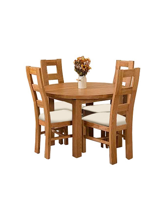Tiendas EFE Juego de comedor de 4 sillas home premium silvia crema oferta