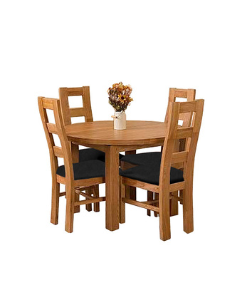 Tiendas EFE Juego de comedor de 4 sillas home premium silvia negro oferta