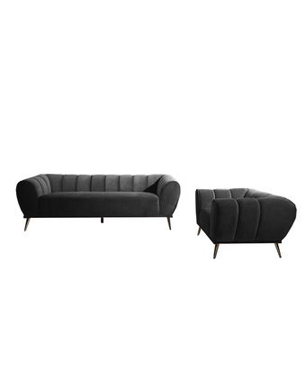 Tiendas EFE Juego de sala 3 1 home premium caroline negro oferta