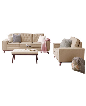 Tiendas EFE Juego de sala 3-1 + mesa de centro kloe home premium beige oferta