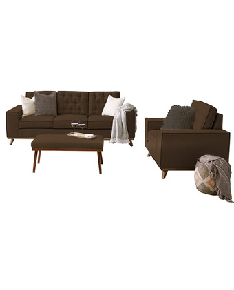 Tiendas EFE Juego de sala 3-1 + mesa de centro kloe home premium marrón oferta